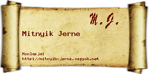 Mitnyik Jerne névjegykártya